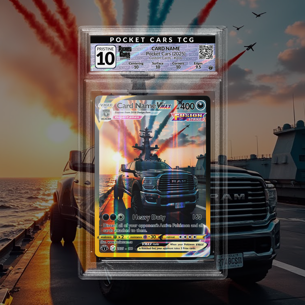 Photo Render Of Your Card In a Graded Case